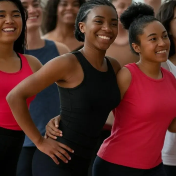 Mosolygó táncosok próbán a DanceFlowwStudio termében