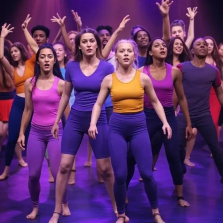 Professzionális táncosok színpadi fényekben a DanceFlowwStudio előadásán