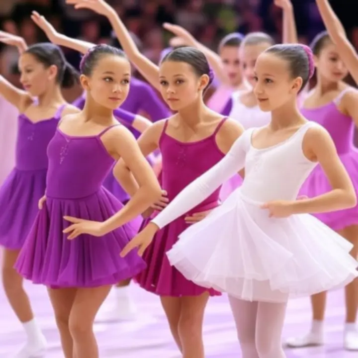 Táncosok dinamikus koreográfiát adnak elő a DanceFlowwStudio színpadi előadásán.